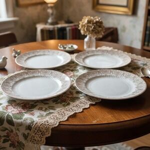 Royal China Sylvia Bread Plates, Set of 4 National Brotherhood Operative Potters